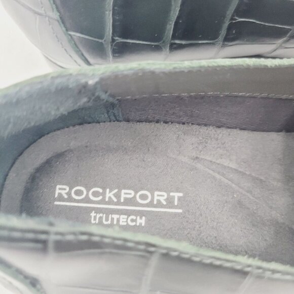 NEW Rockport Perpetua Penny Loafer in Hunter Green Embossed Vegan Croc Size 5.5 - Picture 10 of 10